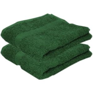 2x Towel City donkergroene handdoeken 50 x 90 cm - Badhanddoek