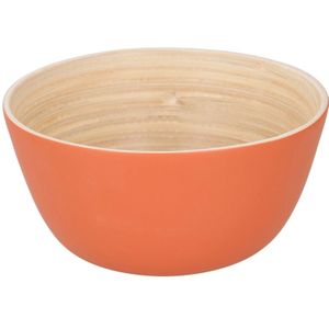 Bamboe - Snack Schaaltje - Oranje - Bamboehout - D 10 cm