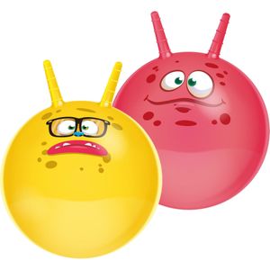 Skippyballen Funny Faces - set van 2 - 45 cm - buitenspeelgoed voor kleine kinderen - Skippyballen