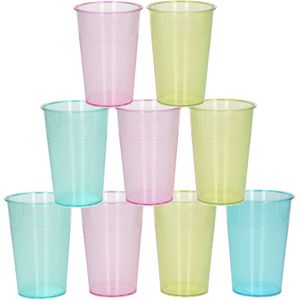 12x stuks Drinkglazen/limonadeglazen gekleurd 200 ml - Sapglazen/waterglazen onbreekbaar kunststof voor kinderen