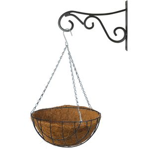 Hanging basket 30 cm met metalen muurhaak en kokos inlegvel - Plantenbakken