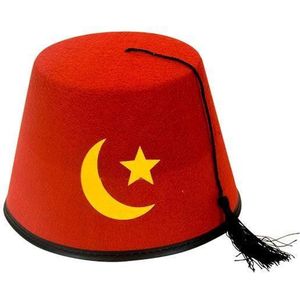 Turks fez verkleed hoedje van vilt - Verkleedhoofddeksels