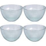 4x Salade/sla schaaltjes van kunststof 14 cm 850 ml - Keuken/kookbenodigdheden - Picknicken - Camping/caravan servies - Tafel dekken - Salade serveren - Saladekommetjes - Saladeschaaltjes