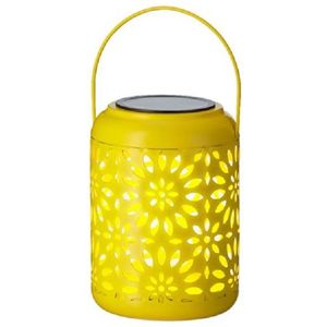 Solar lantaarn ijzer geel 17 cm - Lantaarns