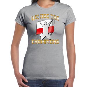 Verkleed T-shirt voor dames - Polen - grijs - voetbal supporter - themafeest - Feestshirts