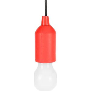 Treklamp LED licht - kunststof - rood - 15 cm - met koord van 90 cm - Hanglampen