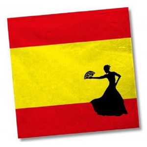 80x stuks Spanje landen vlag thema servetten 33 x 33 cm - Feestservetten
