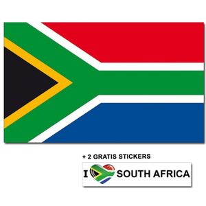 Zuid Afrikaanse vlag + 2 gratis stickers - Vlaggen