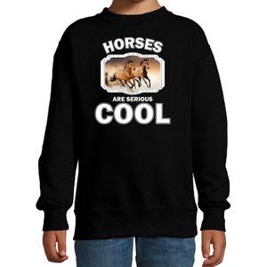 Dieren bruin paard sweater zwart kinderen - horses are cool trui jongens en meisjes - Sweaters kinderen