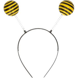 Verkleed diadeem bijen/insect sprieten - geel/zwart - meisjes/dames - Carnaval - Verkleedhoofddeksels