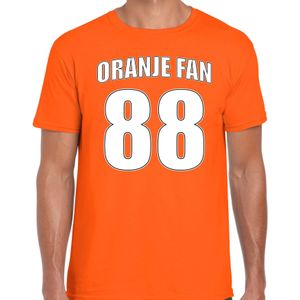 Oranje fan nummer 88 oranje t-shirt Holland / Nederland supporter EK/ WK voor heren - Feestshirts