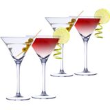 8x Martini cocktailglazen 220 ml - 22 cl - Cocktail glazen - Cocktails drinken - Cocktails
