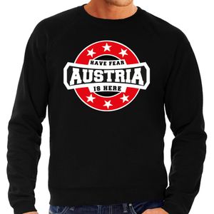 Have fear Austria is here / Oostenrijk supporter sweater zwart voor heren - Feesttruien
