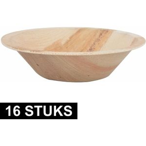 16x Duurzame palmblad kommen/schaaltjes 13 cm - 100% biologisch en compleet composteerbaar - wegwerpservies