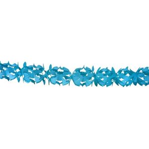 Harmonica feestslinger blauw 6 meter - Feestslingers