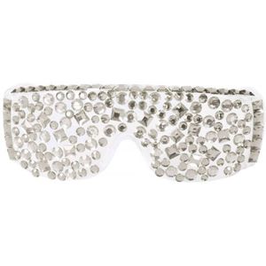 Party bril met zilveren nep diamant - Verkleedbrillen