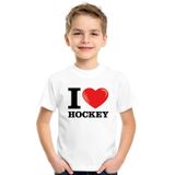 Wit I love hockey t-shirt kinderen - T-shirts