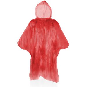 Pakket van 8x stuks wegwerp regen ponchos voor kinderen rood - Regenponcho's