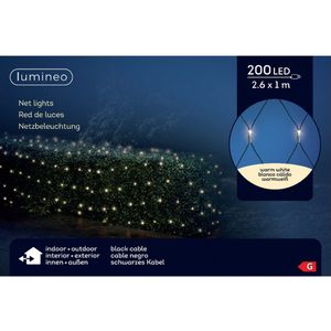 Lumineo - LED netverlichting - warm wit - 100 x 260 cm - lichtnet - kerstverlichting lichtnet