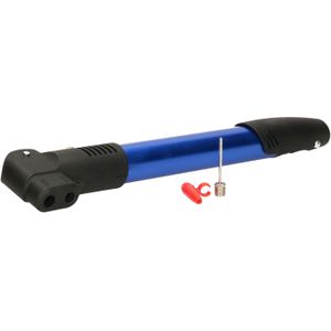 Fietspomp - klein - incl. montagebeugel - voor op de fiets - blauw - handpomp - Fietspompen