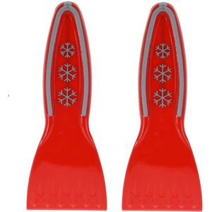 2x stuks rode ijskrabber van kunststof 20 cm - IJskrabbers