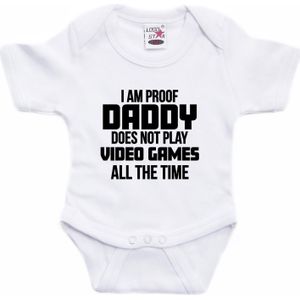 Proof daddy does not only play games cadeau baby rompertje wit jongen/meisje - Rompertjes