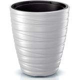 Plantenpot/bloempot Amazing - 2x - buiten/binnen - kunststof - wit - D30 x H33 cm - Plantenpotten