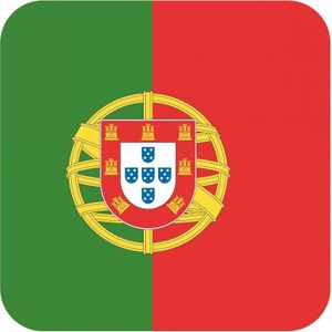 45x Bierviltjes Portugese vlag vierkant - Bierfiltjes