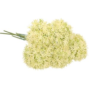 Allium/Sierui kunstbloem - 5x - losse steel - creme/groen - 62 cm - Natuurlijke uitstraling - Kunstbloemen