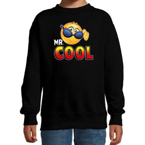 Funny emoticon sweater Mr.Cool zwart kids - Feesttruien