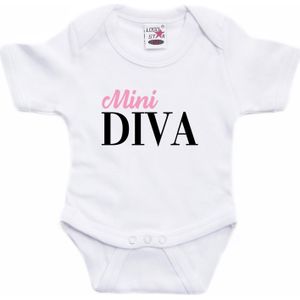 Mini Diva cadeau baby rompertje wit jongen/meisje - Rompertjes