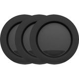 Juypal Bordenset - 12x - Zwart - Kunststof - D26 cm - Herbruikbaar - BPA-vrij