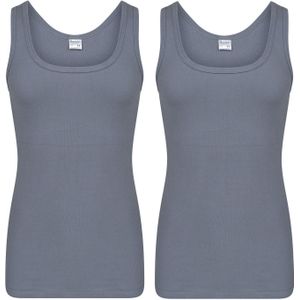 Set van 3x stuks Beeren heren hemd/singlet donker grijs 100% katoen, maat: L - Hemden