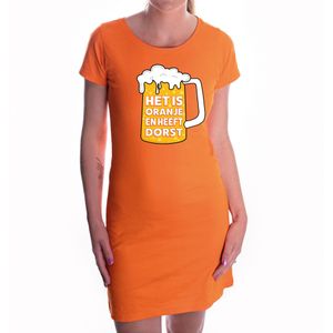 Het is oranje en heeft dorst Koningsdag jurkje oranje voor dames - Feestjurkjes