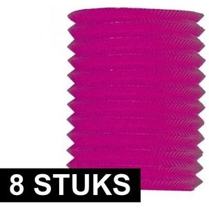 8x Roze treklampion 20 cm - Feestlampionnen
