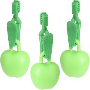 Tafelkleedgewichten appels - 12x - groen - kunststof - voor tafelkleden en tafelzeilen - Tafelkleedgewichten