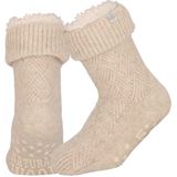 Apollo Huissloffen - dames - schapenwol - slofsokken - creme - fleece gevoerd