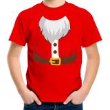 Kerstman kostuum verkleed t-shirt rood voor kinderen - kerst t-shirts kind
