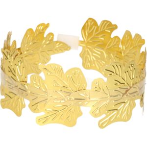 Verkleed hoofdband lauwerkrans Caesar - heren - goud - Romeinse rijk thema party - Carnaval tiara - Verkleedhoofddeksels