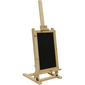 Krijtbord/memobord schildersezel van hout 31 x 29 x 85 cm - Krijtborden