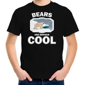 Dieren ijsbeer t-shirt zwart kinderen - bears are cool shirt jongens en meisjes - T-shirts