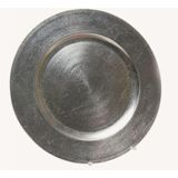 Set van 4x stuks ronde diner onderborden zilver van kunststof 33 cm - Onderborden