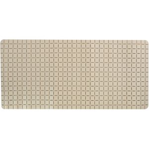 MSV Douche/bad anti-slip mat badkamer - rubber - beige - 76 x 36 cm - met zuignappen