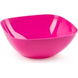 Plasticforte serveerschaal/saladeschaal - 2x - D28 x H11 cm - kunststof - fuchsia roze - 4800 ml