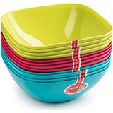 Plasticforte serveerschaal/saladeschaal - 2x - D28 x H11 cm - kunststof - fuchsia roze - 4800 ml