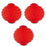 Set van 3x stuks rode Aziatische thema decoratie lampionnen 30 cm - Hangdecoratie