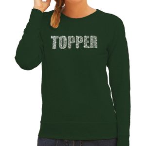 Glitter foute trui groen Topper rhinestones steentjes voor dames - Glitter sweater/ outfit - Feesttruien