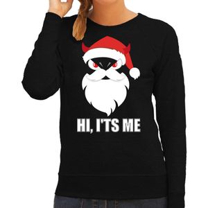Devil Santa Kerst sweater / Kerst outfit Hi its me zwart voor dames - kerst truien