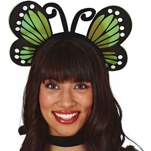 Verkleed diadeem vlinder vleugels - groen - meisjes/dames - Carnaval - Verkleedhoofddeksels