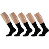 Set van 10x Paar zwarte basic sokken voor kinderen, maat: 35-38 - Sokken
